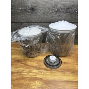 FoodSaver Snail Vacuum Seal Storage Canisters 80oz 50oz Set of ~2